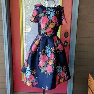 Super cute vintage style fit and flare floral part